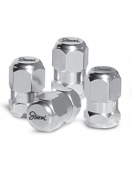 Set 4 cappucci coprivalvola cromati ruote auto Simoni Racing CAPS 5W