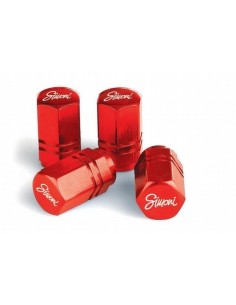Set 4 cappucci coprivalvola rossi ruote auto Simoni Racing CAPS2 R