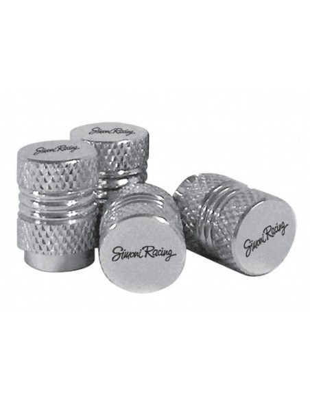 Set 4 cappucci coprivalvola zigrinati ruote auto Simoni Racing CAPS 9W