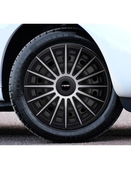 Set copricerchi universali Simoni Racing Austin Silver Black 14 