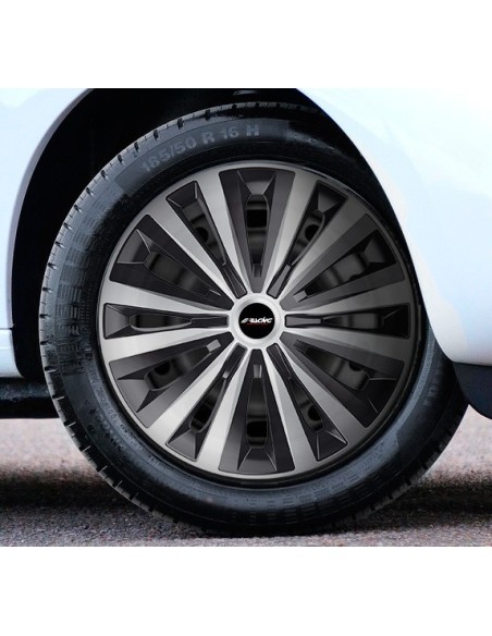 Set copricerchi universali Simoni Racing Multi Silver Black 15 