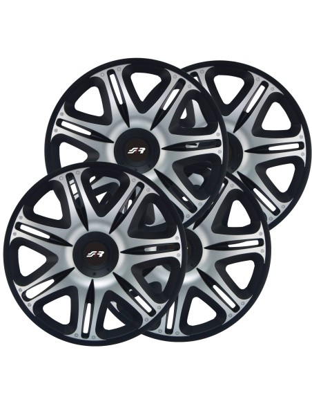 Set copricerchi universali Simoni Racing Nascar Black Silver 15 