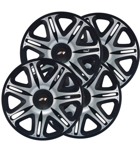 Set copricerchi universali Simoni Racing Nascar Black Silver 16
