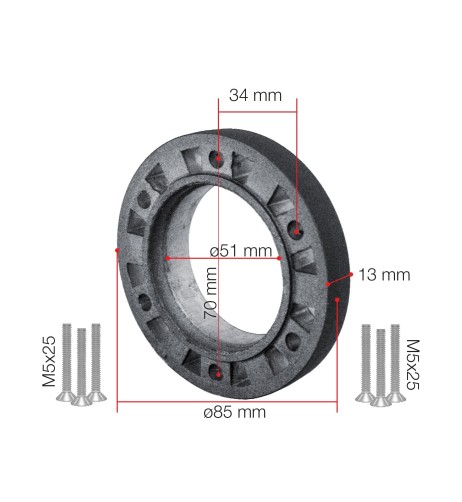 Spessore distanziale 13mm per mozzo volante Simoni Racing