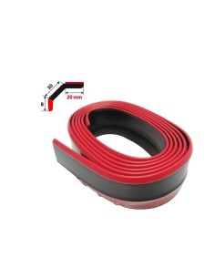 Spoiler splitter anteriore universale adesivo in gomma nera e rossa