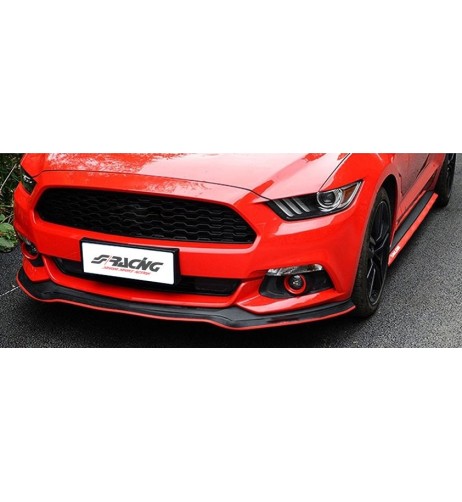 Spoiler splitter anteriore universale adesivo in gomma nera e rossa