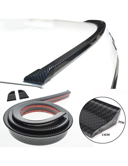 Spoilerino adesivo da baule universale carbon look 140cm