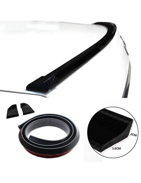 Spoilerino adesivo da baule universale nero 140cm