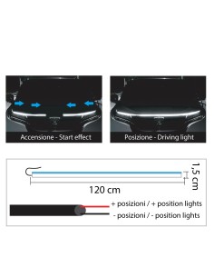 Striscia a led per cofano auto luce diurna sequenziale 120cm 2