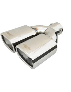 Terminale scarico universale inox quadrato doppio 33 63mm TRX 101