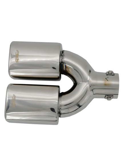 Terminale scarico universale inox quadrato doppio 33 63mm TRX 101