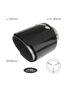 Terminale scarico universale carbonio singolo 60 63mm TRX 96C