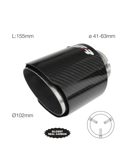 Terminale scarico universale carbonio singolo 60 63mm TRX 96C