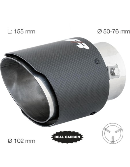 Terminale scarico universale fibra di carbonio 155mm Simoni Racing