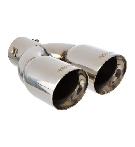 Terminale scarico universale inox doppio 34 60mm TRX 92