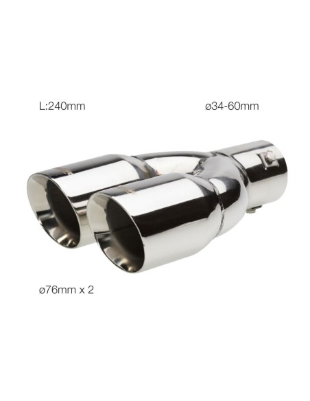 Terminale scarico universale inox doppio 34 60mm TRX 92
