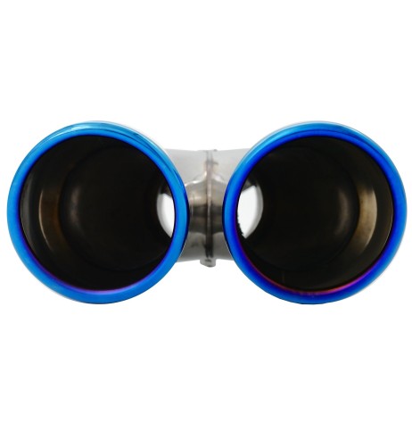 Terminale scarico universale inox doppio 37 60mm tinanium look