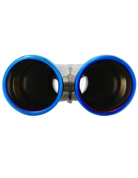 Terminale scarico universale inox doppio 37 60mm tinanium look