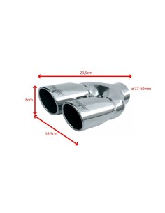 Terminale scarico universale inox doppio 37 60mm TRX 18 2