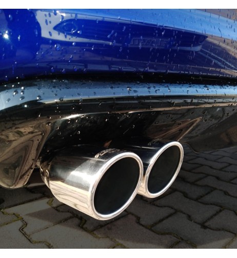 Terminale scarico universale inox doppio 37 60mm TRX 18