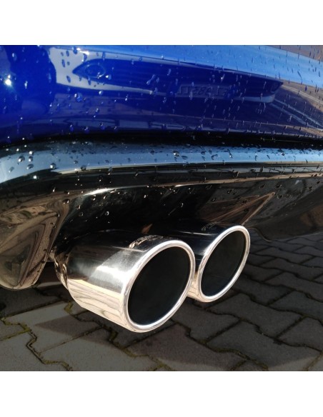 Terminale scarico universale inox doppio 37 60mm TRX 18