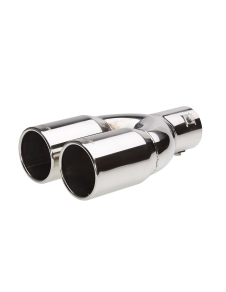 Terminale scarico universale inox doppio 37 60mm TRX 60