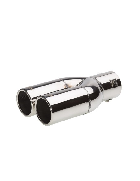 Terminale scarico universale inox doppio 37 60mm TRX 77