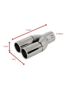 Terminale scarico universale inox doppio 37 60mm TRX 77 2