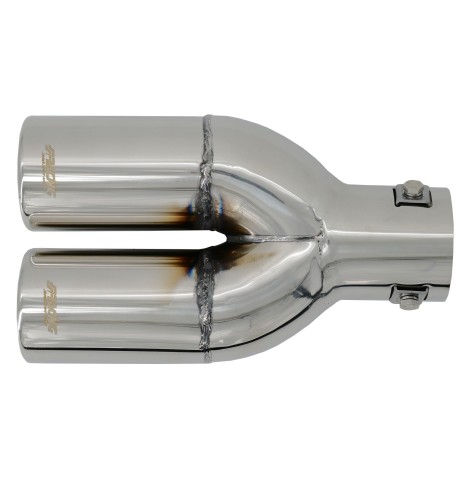 Terminale scarico universale inox doppio 37 60mm TRX 77