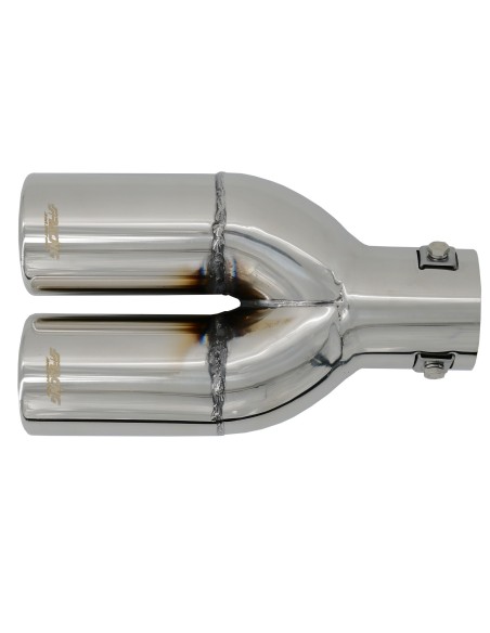 Terminale scarico universale inox doppio 37 60mm TRX 77