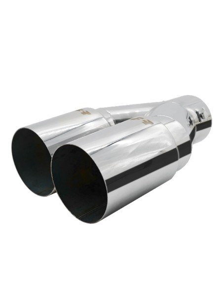 Terminale scarico universale inox doppio disassato 33 73mm TRX 107