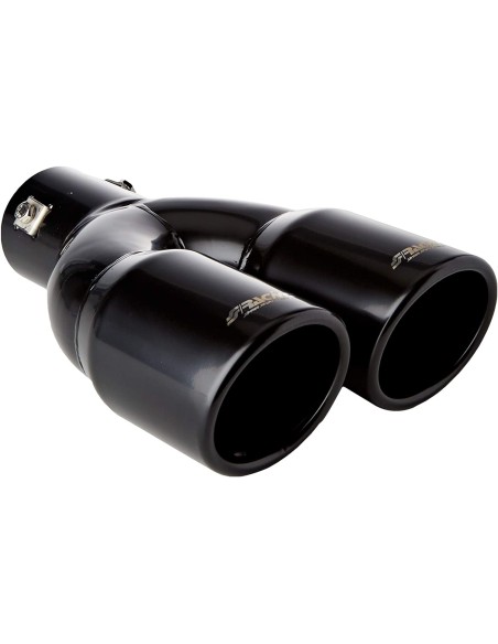Terminale scarico universale inox nero doppio 37 60mm TRX 18N