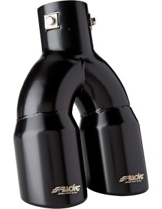 Terminale scarico universale inox nero doppio 37 60mm TRX 18N 2