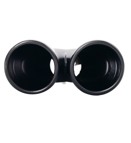 Terminale scarico universale inox nero doppio 37 60mm TRX 18N