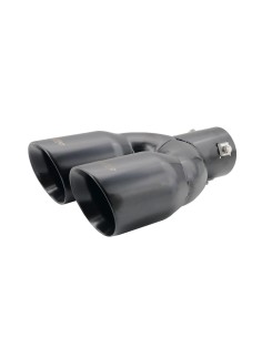 Terminale scarico universale inox nero doppio inclinato 35 56mm TRX 92N