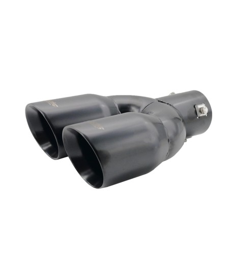 Terminale scarico universale inox nero doppio inclinato 35 56mm TRX 92N