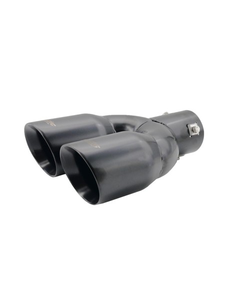 Terminale scarico universale inox nero doppio inclinato 35 56mm TRX 92N