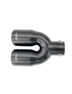Terminale scarico universale inox nero doppio inclinato 35 56mm TRX 92N 2