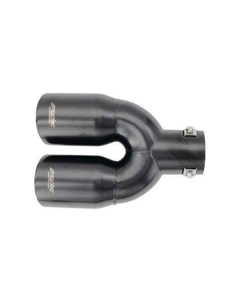 Terminale scarico universale inox nero doppio inclinato 35 56mm TRX 92N