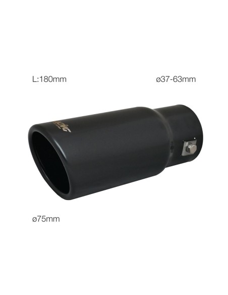 Terminale scarico universale inox nero singolo 37 63mm TRX 01N