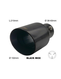 Terminale scarico universale inox nero singolo 38 63mm TRX 106N 2