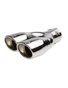 Terminale scarico universale inox ovale doppio sfalsato 37 54mm left