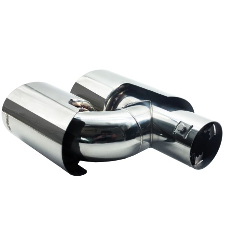 Terminale scarico universale inox rotondo doppio 37 59mm TRX 110