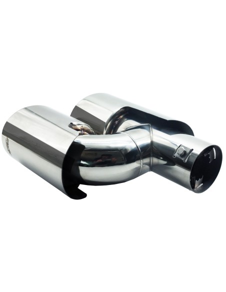 Terminale scarico universale inox rotondo doppio 37 59mm TRX 110
