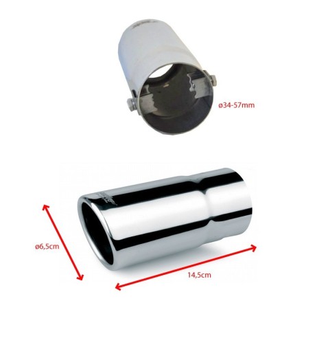 Terminale scarico universale inox singolo 34 57mm TRX 08