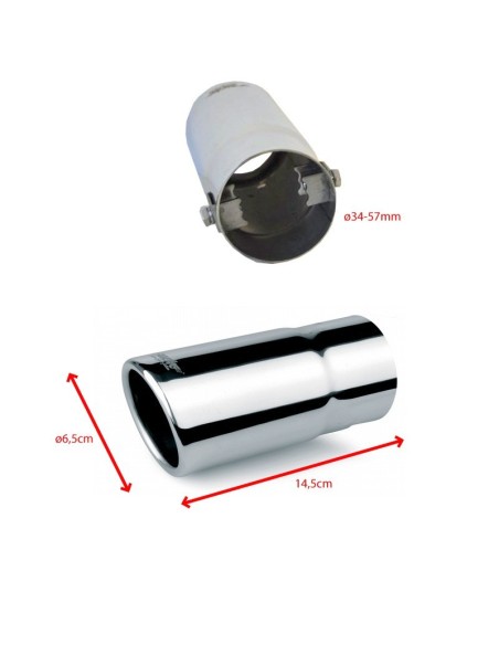 Terminale scarico universale inox singolo 34 57mm TRX 08