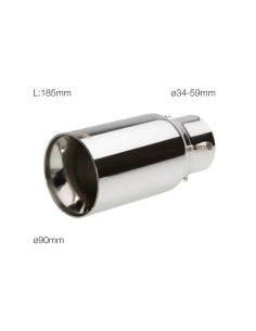 Terminale scarico universale inox singolo 34 59mm TRX 89 2
