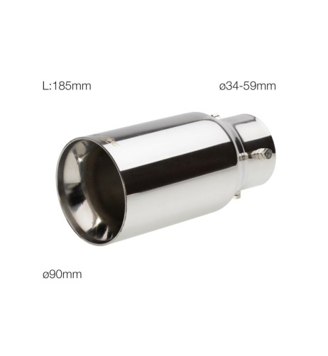 Terminale scarico universale inox singolo 34 59mm TRX 89