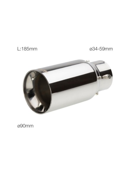 Terminale scarico universale inox singolo 34 59mm TRX 89