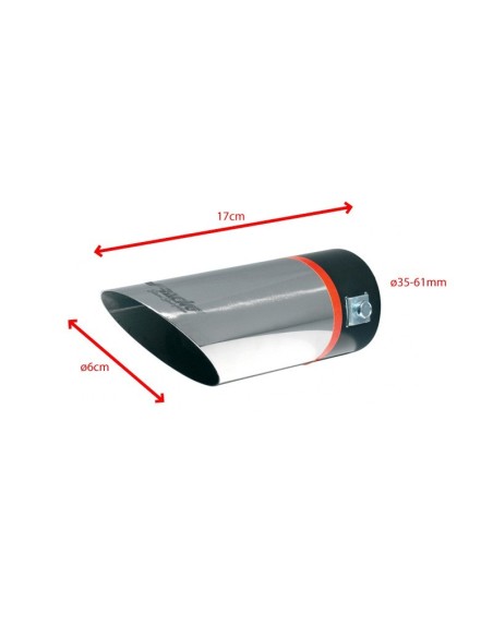 Terminale scarico universale inox singolo 35 61mm TRX 23